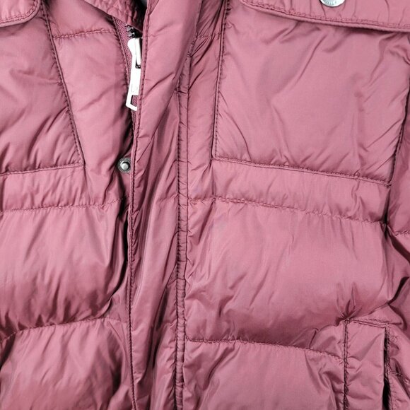 Tommy Hifiger Womens Zip Up Hooded Puffer Jacket Coat Size XL Womens Burgundy - Picture 4 of 8